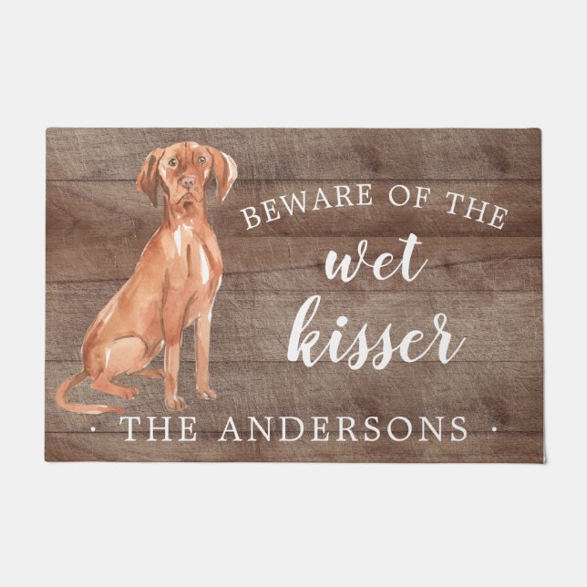 Hungarian Vizsla .Dog Personalized Door Mat (Front)