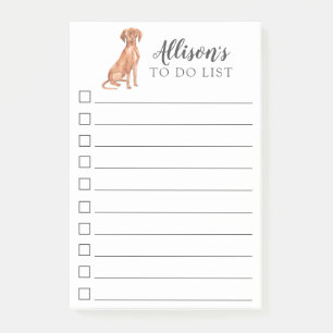 Hungarian Vizsla Dog Personalized To Do List Post-it Notes