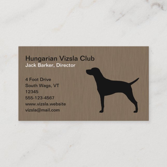 Hungarian Vizsla Dog Silhouette Business Card (Front)