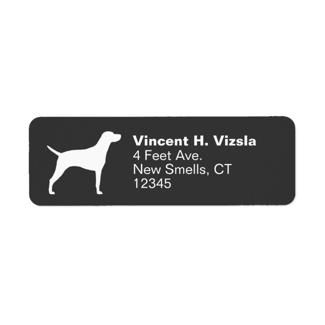 Hungarian Vizsla Dog Silhouette Return Address (Front)