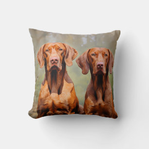  Hungarian Vizsla dogs Throw Pillow