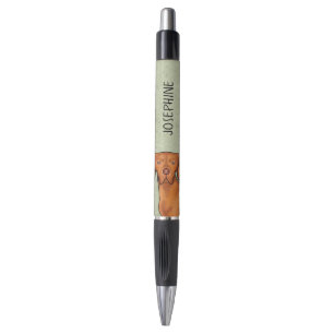 Hungarian Vizsla Pointer Dog Head With Name Green Pen