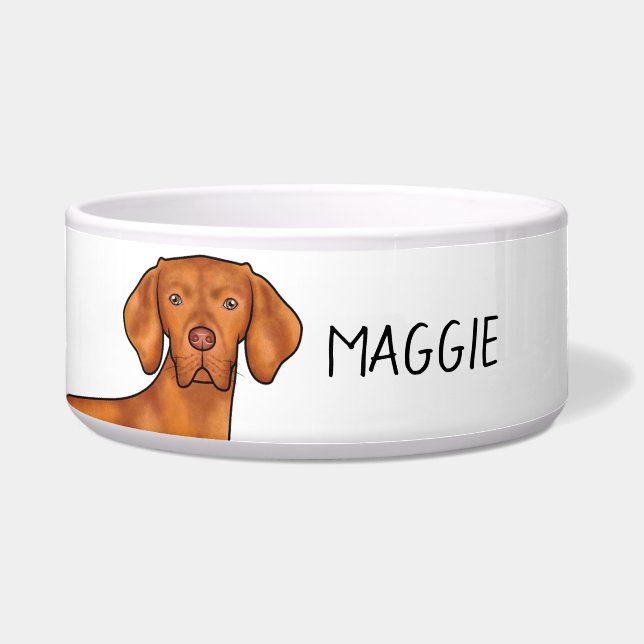 Hungarian Vizsla Pointer Dog Head With Pet's Name (Front)