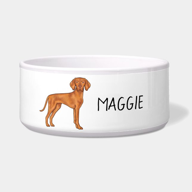 Hungarian Vizsla Pointer Dog Standing And Name (Front)