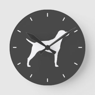 Hungarian Vizsla Silhouette Round Clock