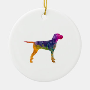 Hungarian Wirehaired Vizsla in watercolor Ceramic Ornament