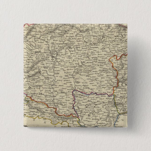 Hungary 2 Inch Square Button (Front)