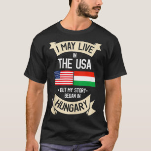 Hungary American Flag USA Hungarian Roots Gifts T-Shirt