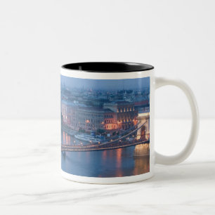 HUNGARY, Budapest: Szechenyi (Chain) Bridge, 3 Two-Tone Coffee Mug