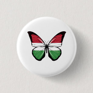 Hungary Butterfly Flag 1 Inch Round Button