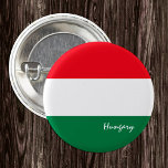 Hungary button, patriotic Hungarian Flag 1 Inch Round Button<br><div class="desc">Buttons: Hungary & Hungarian Flag - love my country,  travel,  holiday,  national patriots / sports fans</div>