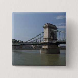 Hungary, capital city of Budapest. Historic 3 2 Inch Square Button