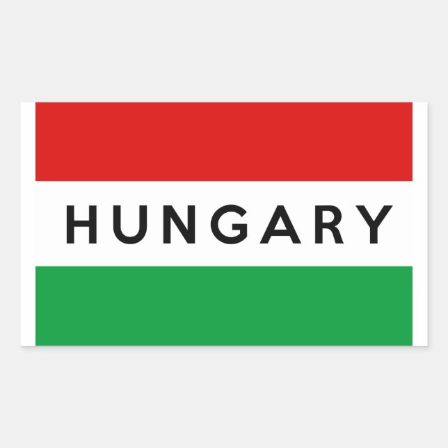 hungary country flag symbol name text sticker (Front)