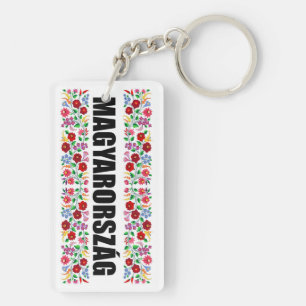 hungary country symbol name text folk motif tradit keychain