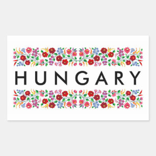 hungary country symbol name text folk motif tradit sticker