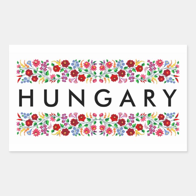 hungary country symbol name text folk motif tradit sticker (Front)