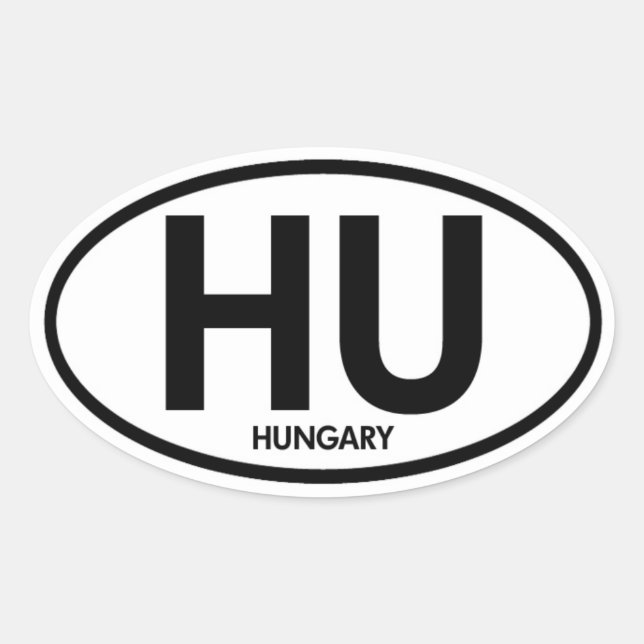 Hungary Euro Car Oval Oval Sticker (Front)