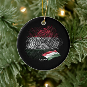 Hungary flag ceramic ornament