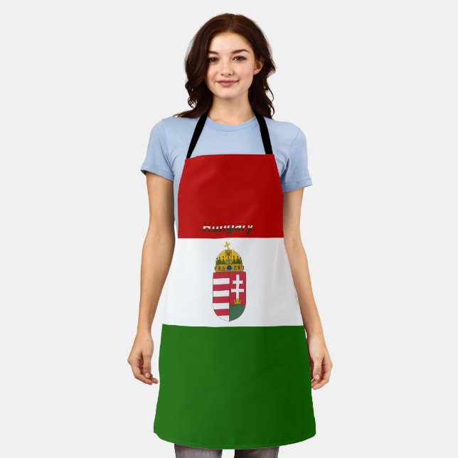 Hungary flag-coat arms apron (Worn)