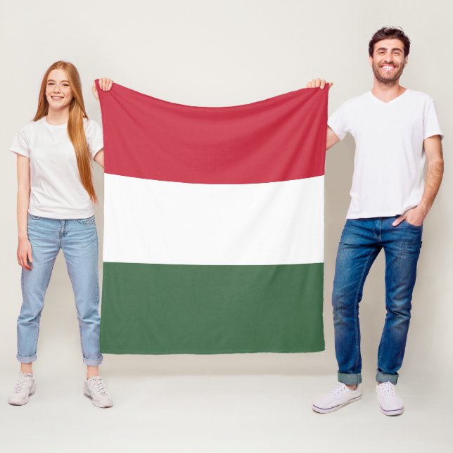 Hungary flag fleece blanket (In Situ)