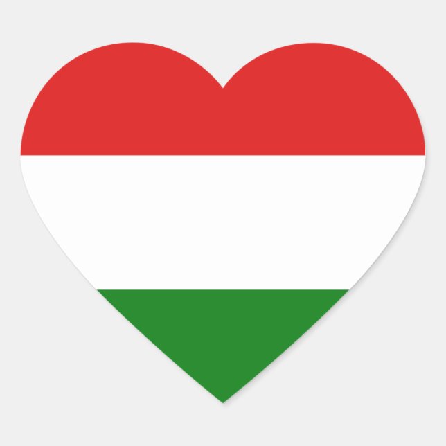 Hungary Flag Heart Sticker (Front)