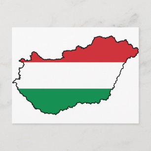 Hungary Flag Map HU Postcard