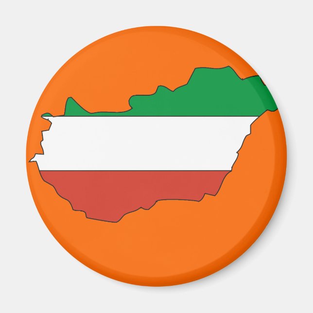 Hungary flag map magnet (Front)
