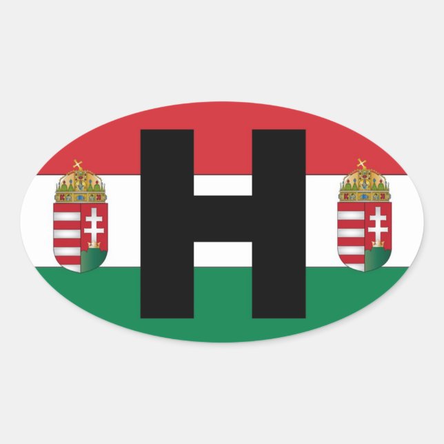 Hungary Flag Oval Oval Sticker (Front)