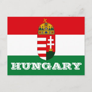 Hungary flag postcard