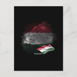 Hungary flag postcard