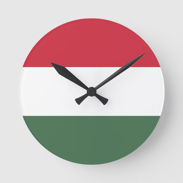 Hungary Flag Round Clock (Front)