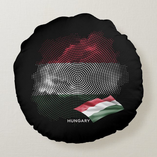 Hungary flag round pillow (Back)