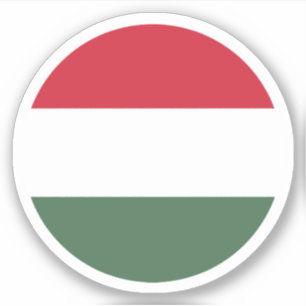 Hungary Flag Round Sticker