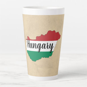 Hungary Flag Silhouette  Latte Mug