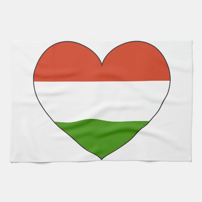 Hungary Flag Simple Kitchen Towel (Horizontal)