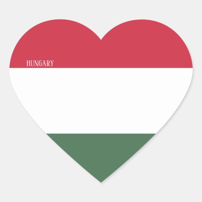 Hungary Flag Splendid Patriotic Heart Sticker (Front)
