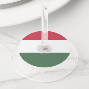 Hungary flag wine glass tag