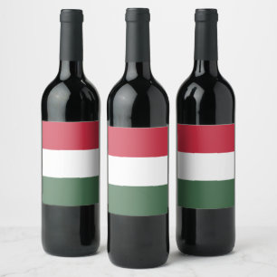 Hungary flag wine label