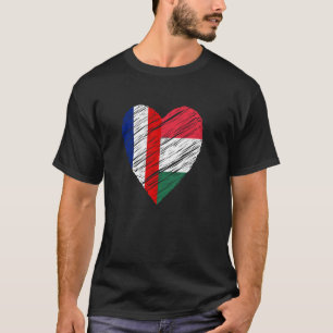 Hungary France Heart French Flag Hungarian Flag Lo T-Shirt