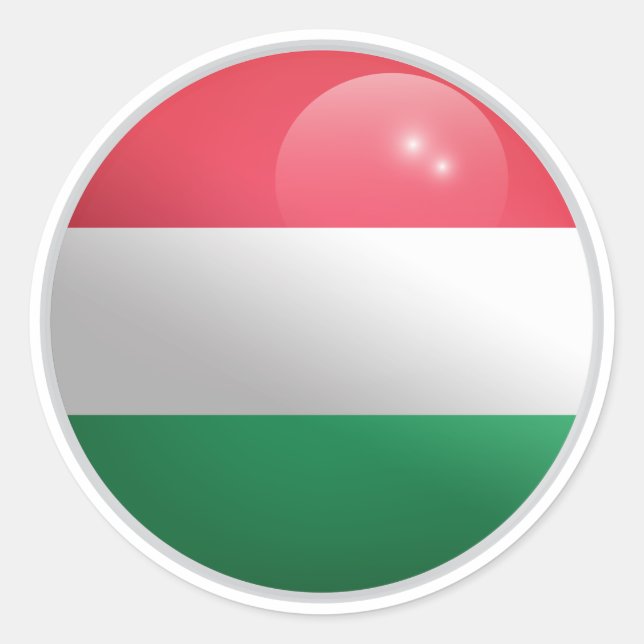 Hungary Glossy Circle Flag Classic Round Sticker (Front)