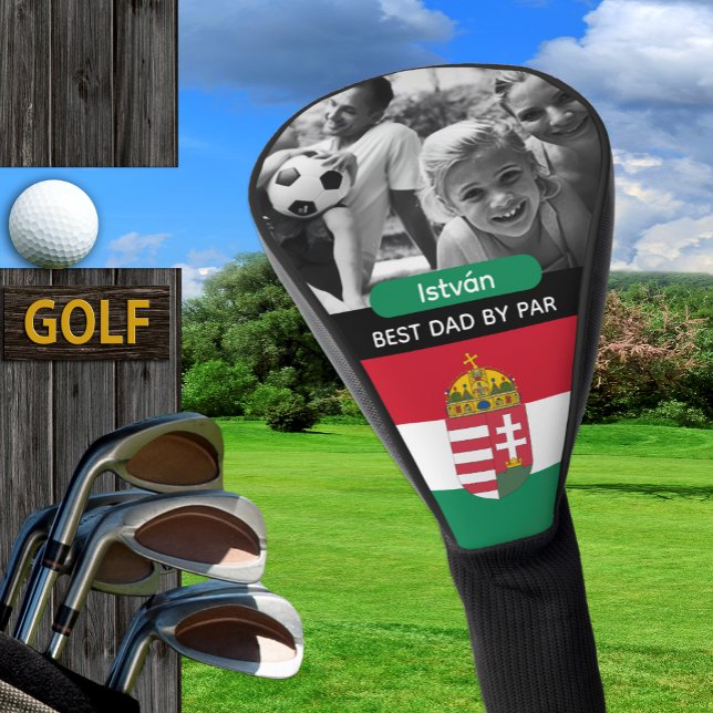 Hungary Golf, Best Dad, Hungarian Flag, Photo Golf Head Cover (Hungary Golf Head Cover / Flag, emblem)