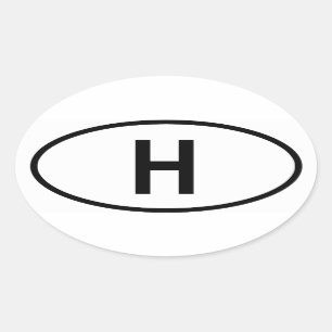 Hungary "H" Oval Sticker