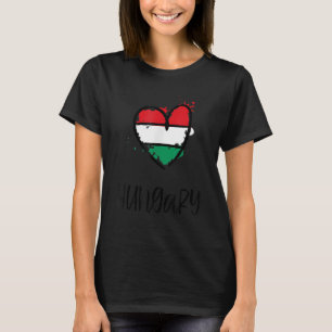 Hungary Heart Flag Cute Europe Minimal Hungarian T-Shirt