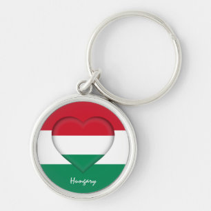 Hungary & Heart, Hungarian Flag fashion /sports Keychain