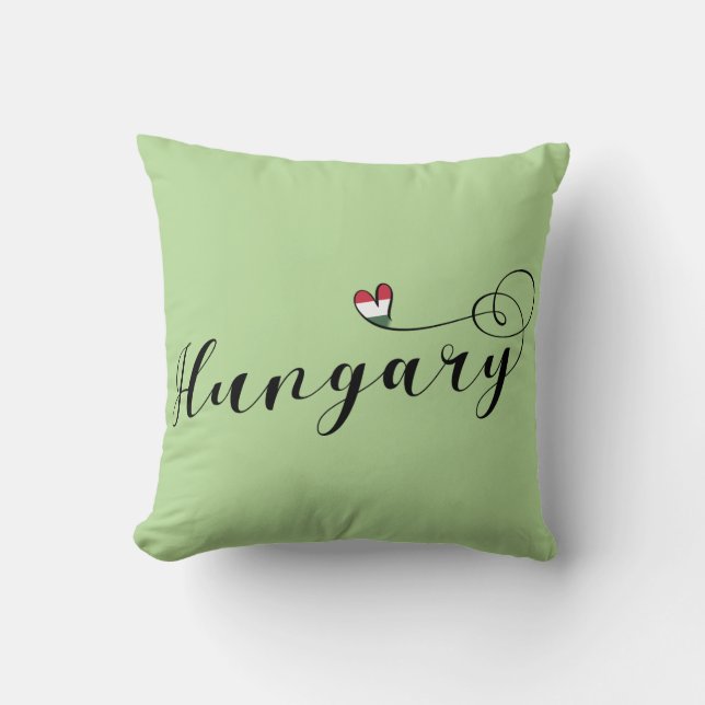 Hungary Heart, Hungarian Throw Pillow (Front)