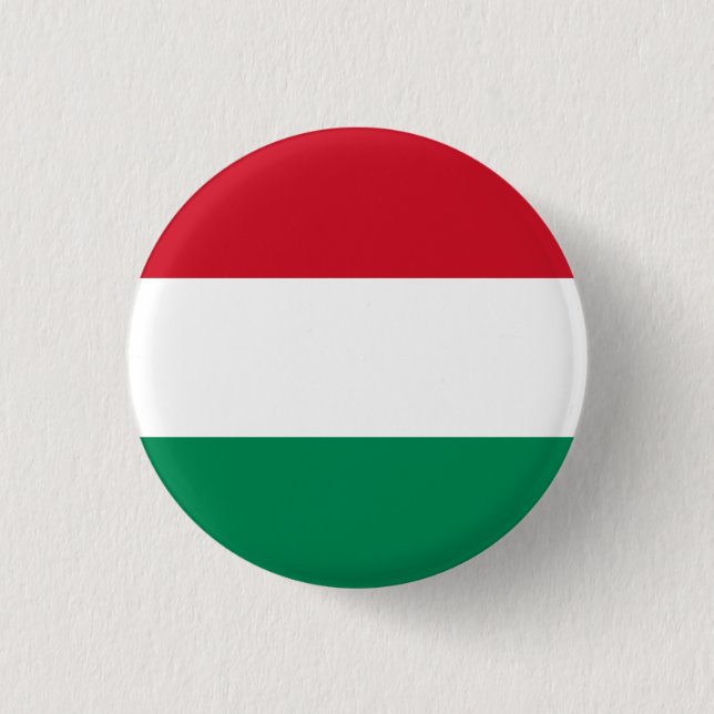 Hungary (Hungarian) Flag 1 Inch Round Button (Front)