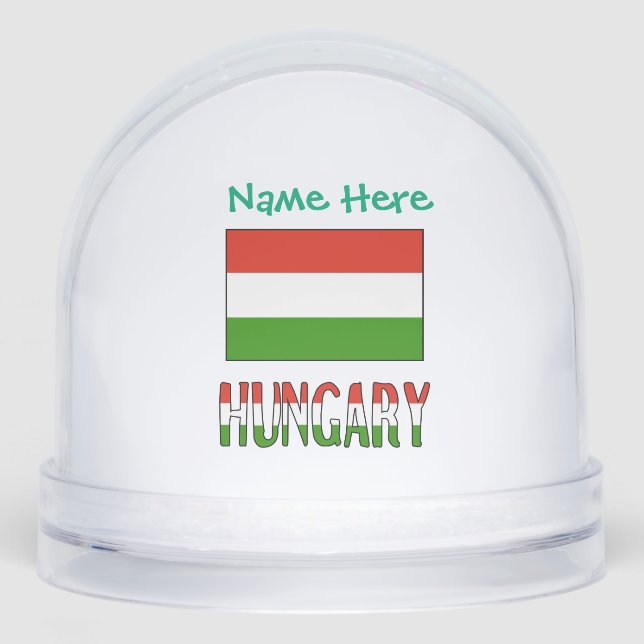 Hungary Hungarian Flag Green Personalized  Snowglobe (Front)