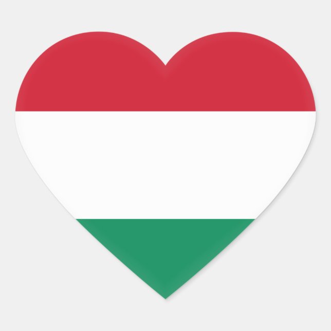 Hungary (Hungarian) Flag Heart Sticker (Front)