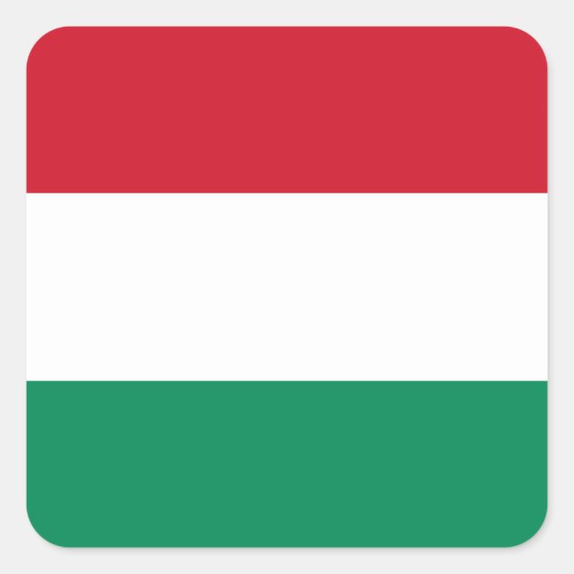 Hungary (Hungarian) Flag Square Sticker (Front)