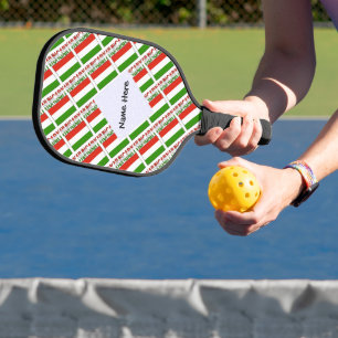 Hungary Hungarian Flag Tiled Black Personalization Pickleball Paddle
